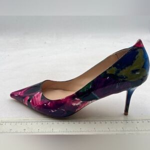 YDN Abstract Floral Pointed Toe Heels
